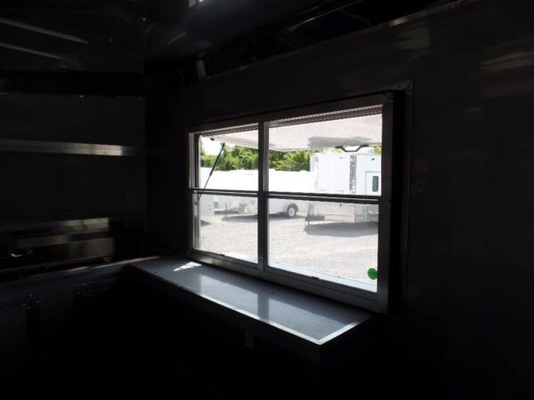 8.5' x 12' Black Concession Food Trailer - Image 3