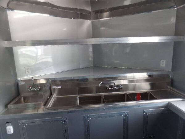 8.5' x 12' Black Concession Food Trailer - Image 17