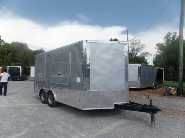 8.5' x 15' Silver Frost Custom Concession Food Trailer - Image 18