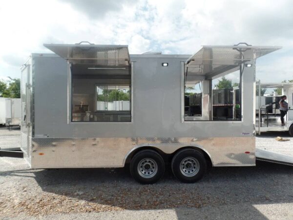 8.5' x 15' Silver Frost Custom Concession Food Trailer - Image 21