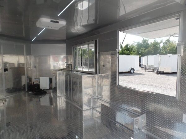8.5' x 15' Silver Frost Custom Concession Food Trailer - Image 16