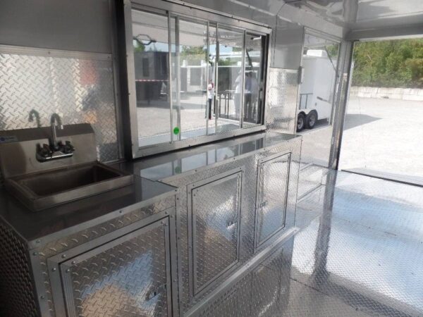8.5' x 15' Silver Frost Custom Concession Food Trailer - Image 10