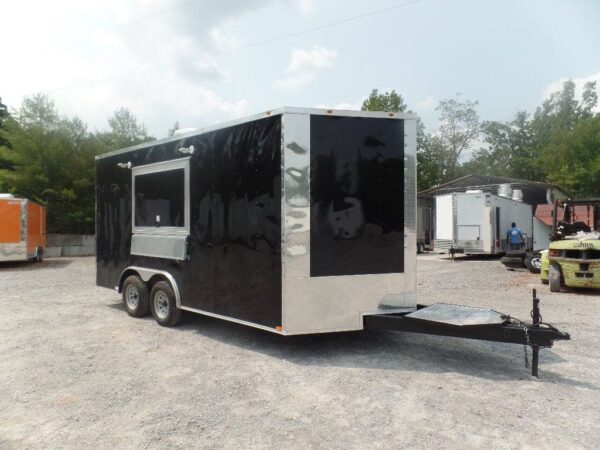 8.5' x 16' Black Event Concession Food Catering Trailer - Image 7