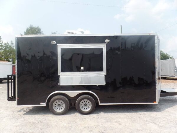 8.5' x 16' Black Event Concession Food Catering Trailer - Image 3