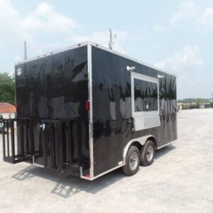 8.5' x 16' Black Event Concession Food Catering Trailer