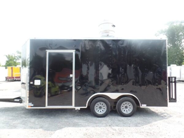 8.5' x 16' Black Event Concession Food Catering Trailer - Image 12