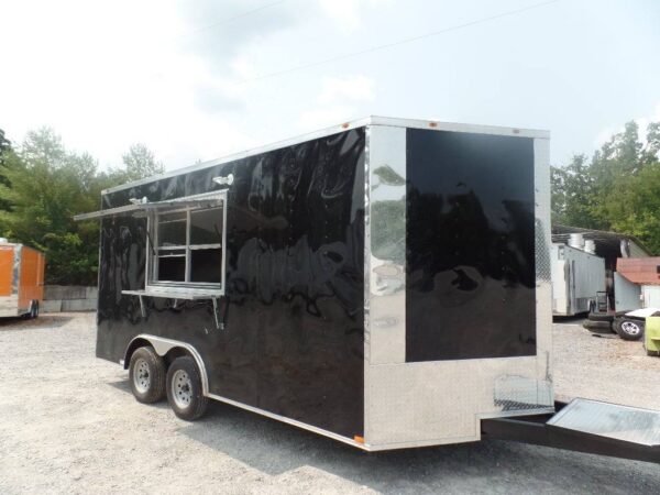 8.5' x 16' Black Event Concession Food Catering Trailer - Image 19