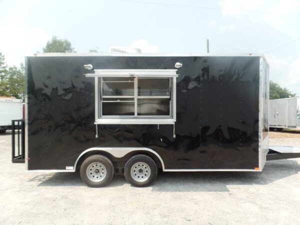 8.5' x 16' Black Event Concession Food Catering Trailer - Image 6