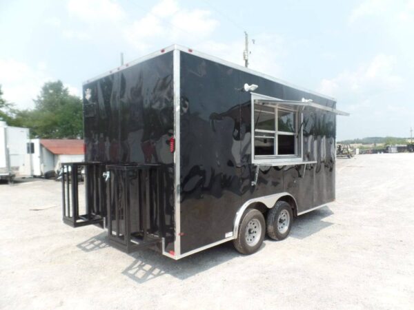 8.5' x 16' Black Event Concession Food Catering Trailer - Image 17