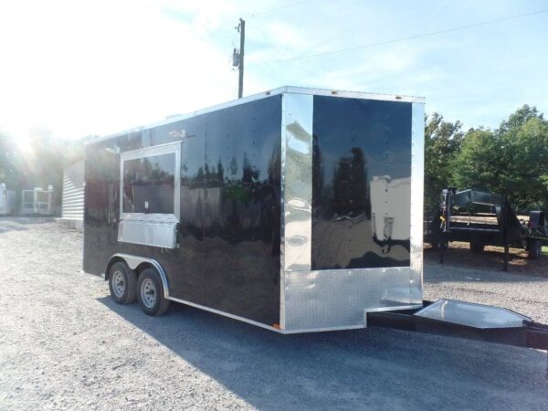 8.5' x 16' Black Event Concession Food Trailer With Appliances - Image 28