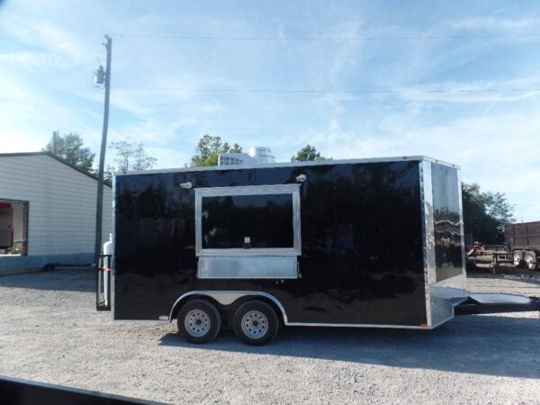 8.5' x 16' Black Event Concession Food Trailer With Appliances - Image 25