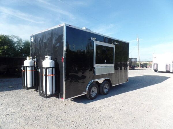 8.5' x 16' Black Event Concession Food Trailer With Appliances - Image 21