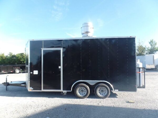 8.5' x 16' Black Event Concession Food Trailer With Appliances - Image 5