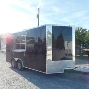 8.5' x 16' Black Event Concession Food Trailer With Appliances