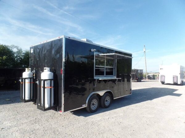 8.5' x 16' Black Event Concession Food Trailer With Appliances - Image 34