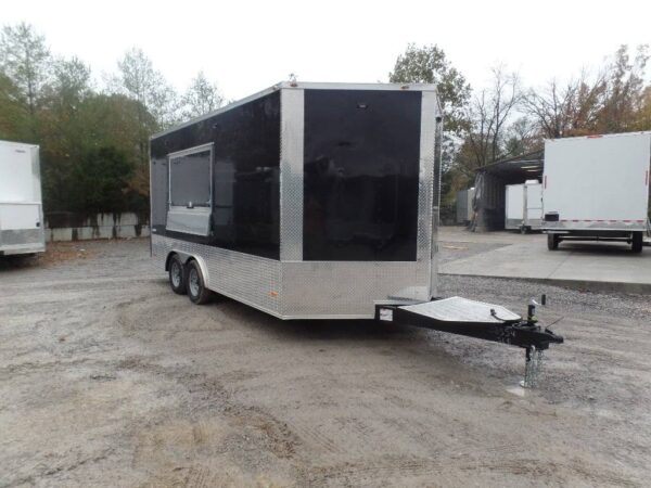 8.5' x 16' Black Event Catering Concession Food Trailer - Image 25