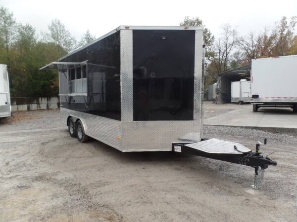 8.5' x 16' Black Event Catering Concession Food Trailer - Image 9