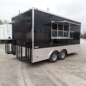 8.5' x 16' Black Event Catering Concession Food Trailer