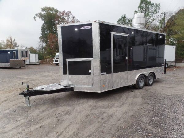 8.5' x 16' Black Event Catering Concession Food Trailer - Image 2