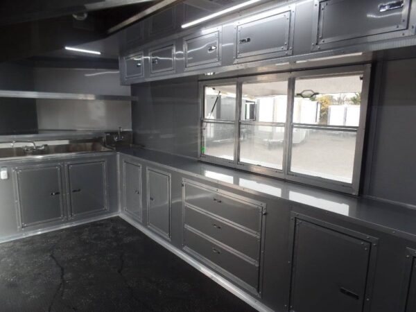 8.5' x 16' Black Event Catering Concession Food Trailer - Image 17