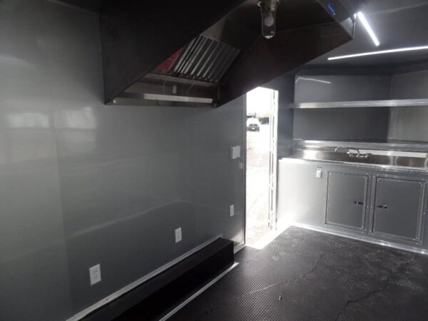 8.5' x 16' Black Event Catering Concession Food Trailer - Image 22