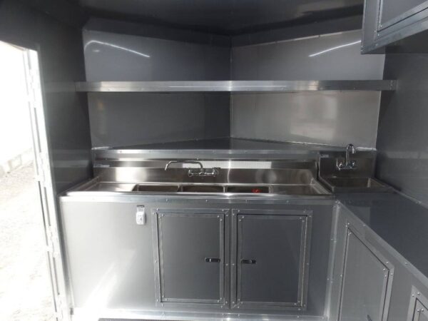 8.5' x 16' Black Event Catering Concession Food Trailer - Image 15