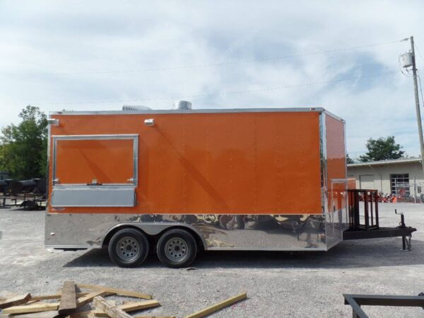 8.5' x 16' Concession Food Trailer Orange Catering Event - Image 22