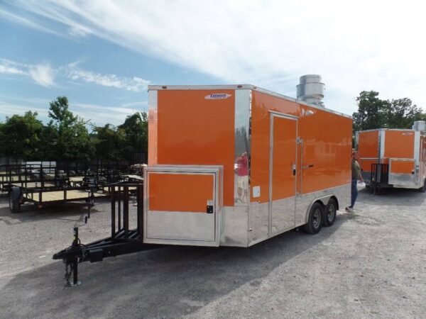 8.5' x 16' Concession Food Trailer Orange Catering Event - Image 7