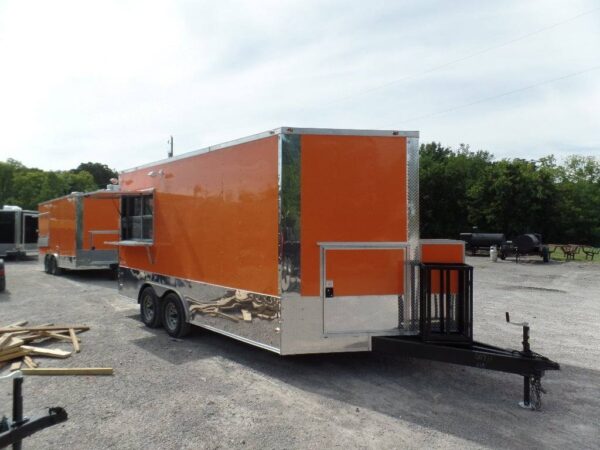 8.5' x 16' Concession Food Trailer Orange Catering Event - Image 3