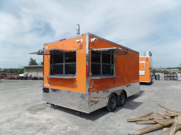 8.5' x 16' Concession Food Trailer Orange Catering Event - Image 17