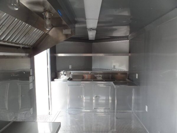 8.5' x 16' Concession Food Trailer Orange Catering Event - Image 5