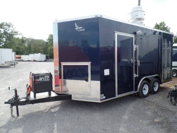 8.5' x 16' Concession Food Trailer Indigo Blue Event Catering - Image 11