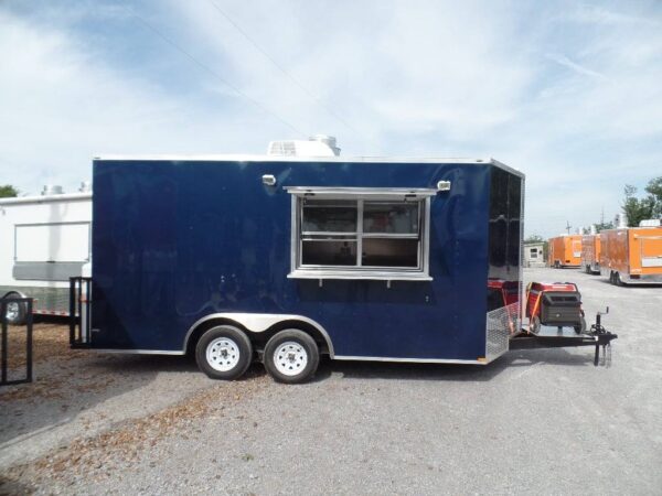 8.5' x 16' Concession Food Trailer Indigo Blue Event Catering - Image 21