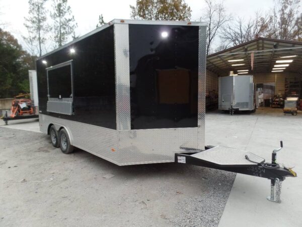 8.5' x 16' Black Catering Concession Food Trailer With Appliances - Image 31