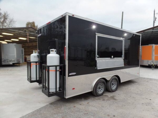 8.5' x 16' Black Catering Concession Food Trailer With Appliances - Image 13