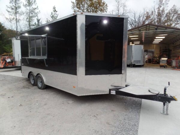 8.5' x 16' Black Catering Concession Food Trailer With Appliances - Image 18
