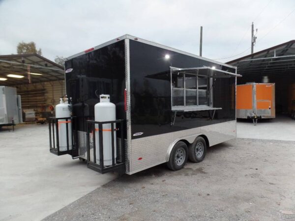 8.5' x 16' Black Catering Concession Food Trailer With Appliances - Image 20