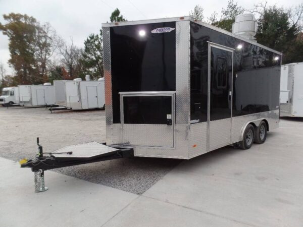 8.5' x 16' Black Catering Concession Food Trailer With Appliances - Image 27