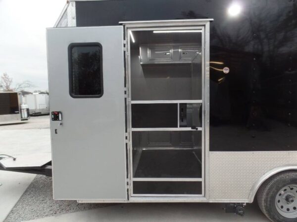 8.5' x 16' Black Catering Concession Food Trailer With Appliances - Image 24