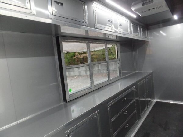 8.5' x 16' Black Catering Concession Food Trailer With Appliances - Image 16