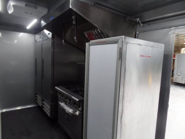 8.5' x 16' Black Catering Concession Food Trailer With Appliances - Image 29