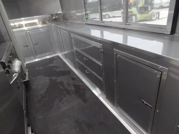8.5' x 16' Black Catering Concession Food Trailer With Appliances - Image 7