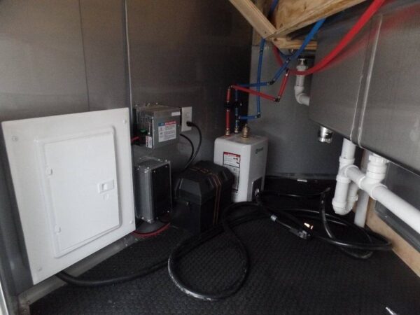 8.5' x 16' Black Catering Concession Food Trailer With Appliances - Image 8