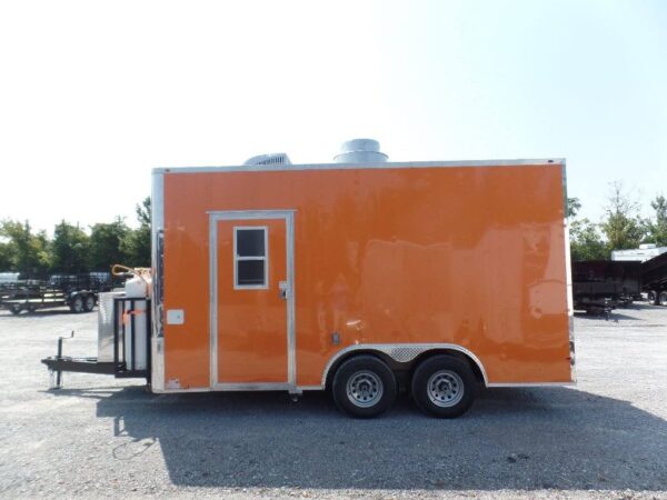 8.5' x 16' Concession Food Trailer Orange With Appliances - Image 22