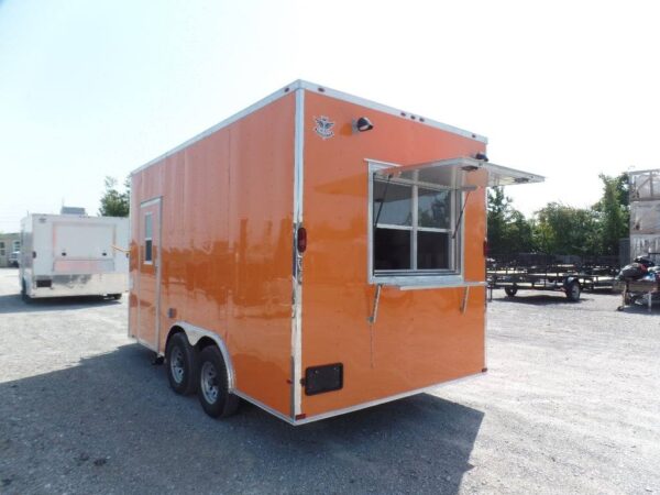 8.5' x 16' Concession Food Trailer Orange With Appliances - Image 3