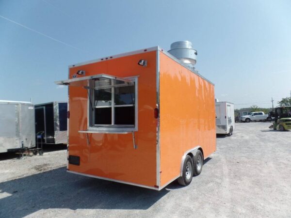 8.5' x 16' Concession Food Trailer Orange With Appliances - Image 13