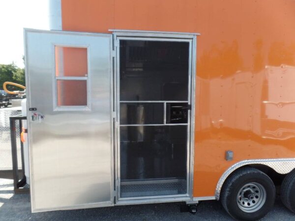 8.5' x 16' Concession Food Trailer Orange With Appliances - Image 8