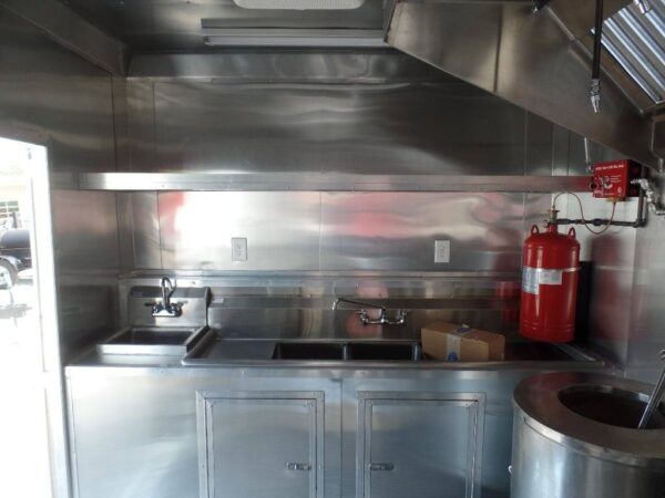 8.5' x 16' Concession Food Trailer Orange With Appliances - Image 9