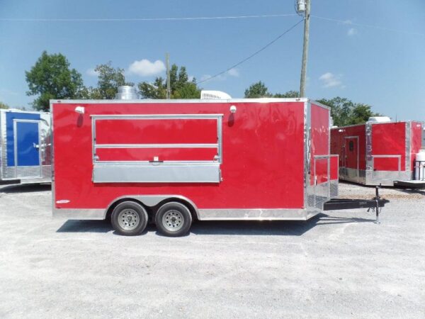 8.5' x 16' Concession Food Trailer Red Event Catering - Image 3