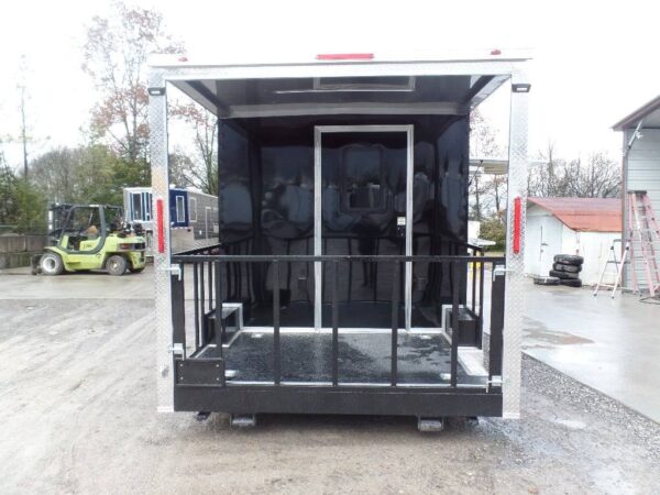 8.5' x 16' Black Porch Style Concession Food Trailer - Image 7